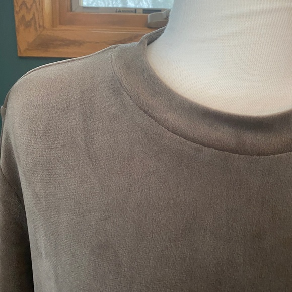 J Jill dipped hem mocha velour dress XL - Picture 2 of 8